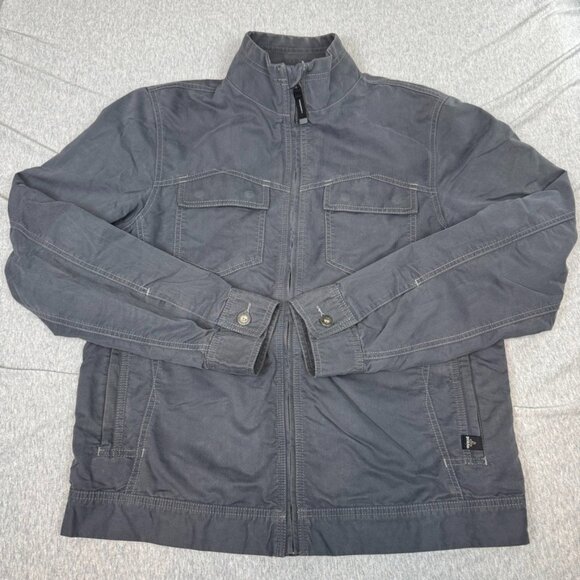 Prana Gray Ryzer Outdoor Cotton Lined Jacket Men's Size Medium - Picture 1 of 13